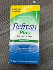 Nước nhỏ mắt Refresh Plus Lubricant Eye Drops – Hộp 70 ống đơn liều (0.4ml) Mỹ