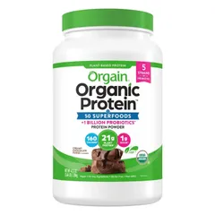 Bột Protein Hữu Cơ Orgain 1.2kg - Siêu Thực Phẩm Đậu Nành Chocolate Fudge Từ Mỹ, 21g Đạm Trong 1 Liều