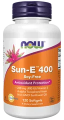 Viên uống bổ sung Vitamin E Now Sun-E 400 60 Softgels