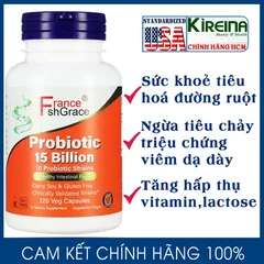 Viên uống Probiotic phức hợp hỗ trợ sức khoẻ tiêu hoá đường ruột 15 Billion CFU 120 viên