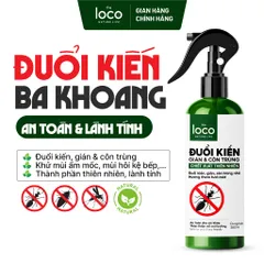 Chai xịt tinh dầu đuổi Kiến, Gián và Côn trùng The Loco, đuổi Kiến Ba Khoang, khừ mùi, An toàn cho sức khỏe