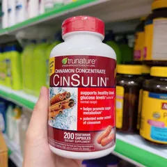Viên Hỗ Trợ Cân Bằng Đường Huyết Cinsulin Trunature Advanced Strength 200 Viên