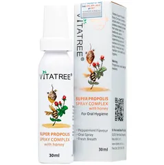 Chai xịt giảm đau họng keo ong Vitatree 30ml - Mẫu mới (nhập khẩu, tem phụ)