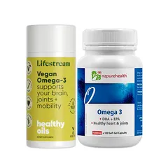 Combo viên uống dầu cá omega3 thuần chay & không chay Vegan Omega-3 New Zealand 45 viên/ 100 viên