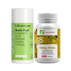 Combo viên uống bổ não, tăng cường tập trung, tỉnh táo Ginkgo Biloba & Brain Fuel Nootropics 60/100v