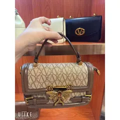 (VIP ORDER LIMITED) - Cốp nâu VALEN.T.INO Da Thật chữ nhật cầm tay, đeo chéo THANH LỊCH