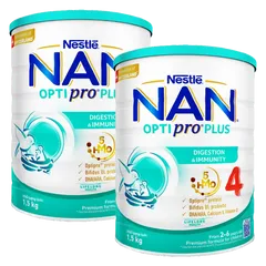 Combo 2 Sữa Nan Optipro PLUS 4 1.5kg, với 5HMO, Công thức từ Thụy Sĩ (2-6 tuổi)