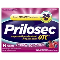 Liệu trình cắt cơn đau dạ dày Prilosec Frequent Heartburn and Acid Reducer (Hương dâu)