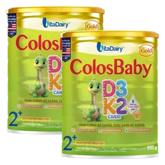 Combo 2 Sản phẩm dinh dưỡng công thức Colosbaby Gold D3K2 2+ 800g - S