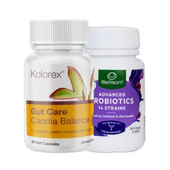 Bộ đôi viên uống men vi sinh Advanced Probiotic & Gut Care Candia Balance hỗ trợ nấm Candida 30 viên
