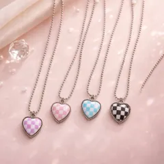 Dây chuyền trái tim caro dành cho các bạn nữ