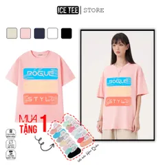 Áo Thun Nữ, Áo Phông Nam Nữ Unisex Tay Lỡ ICETEE Mã i36 Hình in Rouge Style Chất Cotton Form Rộng Phong Cách Ulzzang