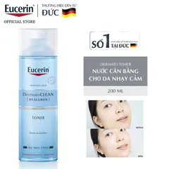 Nước hoa hồng cho da nhạy cảm Eucerin Dermatoclean Hyaluron Toner 200ml 675450