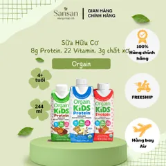 Sữa Khỉ hữu cơ Orgain Kids Protein Shake 244ml Vani/ Dâu/ Socola – 8g Protein, 22 Vitamin, 3g Chất Xơ