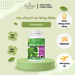 Viên Uống Bổ Não Ginkgo Biloba 120mg Trunature Mỹ - 340 Viên Tăng Cường Trí Nhớ, Giảm Căng Thẳng, Hỗ Trợ Sức Khỏe Não Bộ
