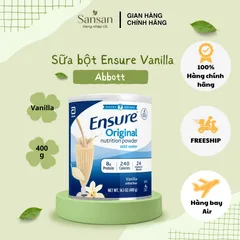 Sữa bột Ensure Original Nutrition Powder Mỹ vị vanilla 400g - Dinh dưỡng hoàn chỉnh cho người lớn, hỗ trợ sức khỏe và phục hồi nhanh
