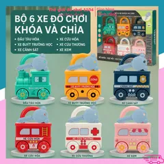 Đồ chơi Montessori 6 ổ khóa kèm chìa khóa giúp bé phát triển kỹ năng vận động thông qua trò chơi mở khóa