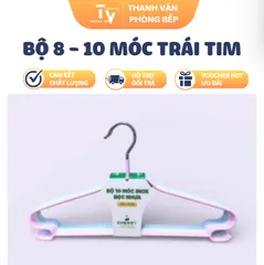BỘ 8 - 10 MÓC TRÁI TIM VÀ INOX BỌC NHỰA (TV1562)