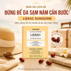 [sale date 1/2027] Viên uống đẹp da Lierac Sunissime The Preparing Capsules 30 viên. Hỗ trợ chống nắng, kéo dài hiệu ứng làn da rám nắng