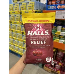 Kẹo Halls Relief hỗ trợ giảm ho Mỹ 200 viên
