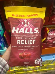 Kẹo Halls thông cổ, mát họng Halls Relief Cherry 200 viên