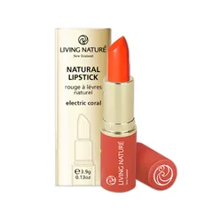 Son môi màu đỏ cam san hô 100% tự nhiên Living Nature Lipstick Electric Coral 15 (3.9g)