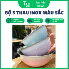 Bộ 3 thau inox màu sắc (TH129)