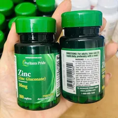 Kẽm thuần chay Puritan's Pride Zinc 50mg USA 100 viên