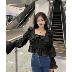 Hàng QC - Áo croptop bèo bồng xòe xinh xắn dễ thương cho nữ