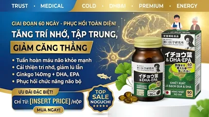 Viên Uống DHA Ginkgo Noguchi 60 Viên Nhật Bản | Hỗ Trợ Não Bộ