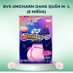 BVS Unicharm dạng quần M- L ( 8 miếng )_Thoải mái khi ngủ