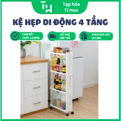 Kệ Hẹp Di Động 4 Tầng Có Bánh Xe Di Chuyển (TH261)