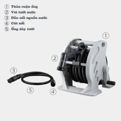 Bộ vòi thu rút tưới vườn Takagi Mercury 2 Twister (CG) 15m RT215CG 733173