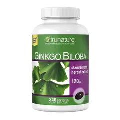 Viên Uống Ginkgo Biloba 120mg Trunature - Hỗ Trợ Tăng Cường Trí Nhớ, Giảm Căng Thẳng, Bổ Não - Sản Phẩm Từ Mỹ