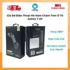 Đế Giữ Điện Thoại Hít Nam Châm Trên Ô Tô Ashito T-07 - Xoay 360 Tùy Chỉnh Góc Độ Kẹp Cửa Gió 737345