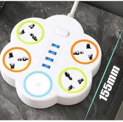 Ổ Điện 4 Ổ Cắm và 4 Cổng USB Đa Năng Dây 1,2m Thiết Kế Hoa Tươi Sang Trọng - Phụ Kiện Thông Minh Cho Gia Đình