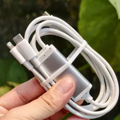 Cáp sạc nhanh 2in1 Type-C to C + Lightning PD 100W – Sạc laptop + iPhone tiện lợi