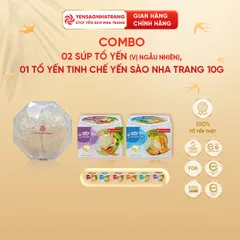 Combo 01 Tổ yến tinh chế YSNT + 02 Súp tổ yến - vị ngẫu nhiên | CTCP Yến Sào Nha Trang (C12)
