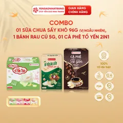 Combo 01 sữa chua sấy khô 96g + 01 bánh rau củ 5g + 01 Cà phê tổ yến | CTCP Yến Sào Nha Trang (C11)