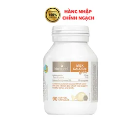 Viên bổ sung Canxi Bioisland Milk Calcium cho trẻ nhập chính ngạch - 90 viên viên nang mềm hỗ trợ phát triển chiều cao và xương chắc khỏe từ Úc