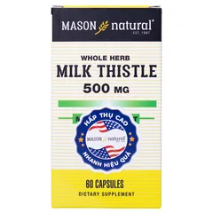 [Nhập khẩu] Mason Natural Milk Thistle 500mg - Hỗ trợ thải độc và tăng cường chức năng gan (60v)
