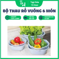 BỘ THAU RỔ VUÔNG 6 MÓN VIỆT NHẬT (Màu ngẫu nhiên) (TH352)
