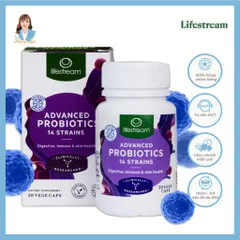 Viên uống men vi sinh 14 chủng New Zealand Lifestream Advanced Probiotic 30 viên