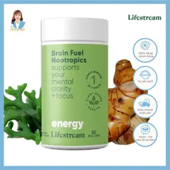 Viên uống tăng cường tập trung, tỉnh táo New Zealand Lifestream Brain Fuel Nootropics 60 viên