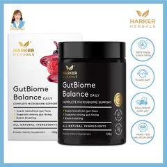 Bột cân bằng hệ vi sinh đường ruột 3 trong 1 New Zealand Harker Herbals GutBiome Balance 130g