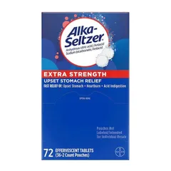 Alka-Seltzer Viên tan nhanh Extra Strength Dùng cho đau dạ dày và khó tiêu hộp 72v