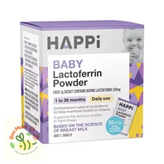 Men Happi Baby Lactoferrin 28g – Tăng miễn dịch, hỗ trợ tiêu hóa, phát triển trí não hàng Úc