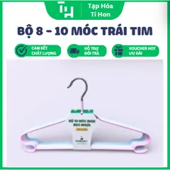 BỘ 8 - 10 MÓC TRÁI TIM VÀ INOX BỌC NHỰA (TH609)