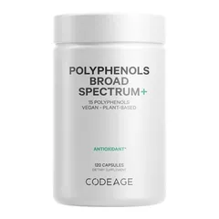 Viên Uống Chống Nắng Polyphenols Broad Spectrum Codeage - Giúp Bảo Vệ Da, Chống Oxy Hóa, Không GMO, Vegan, 120 Viên 749272