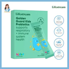 Bột men vi sinh tăng miễn dịch và hô hấp cho trẻ em New Zealand Lifestream Golden Guard Kids Probiotics 15 gói